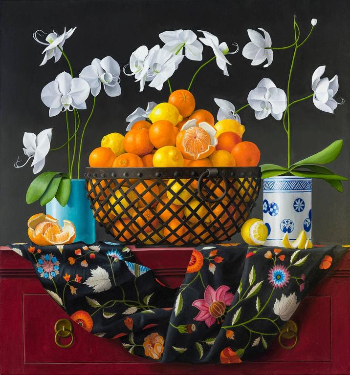 James Aponovich - Still Life with Oranges in a Basket - 2017